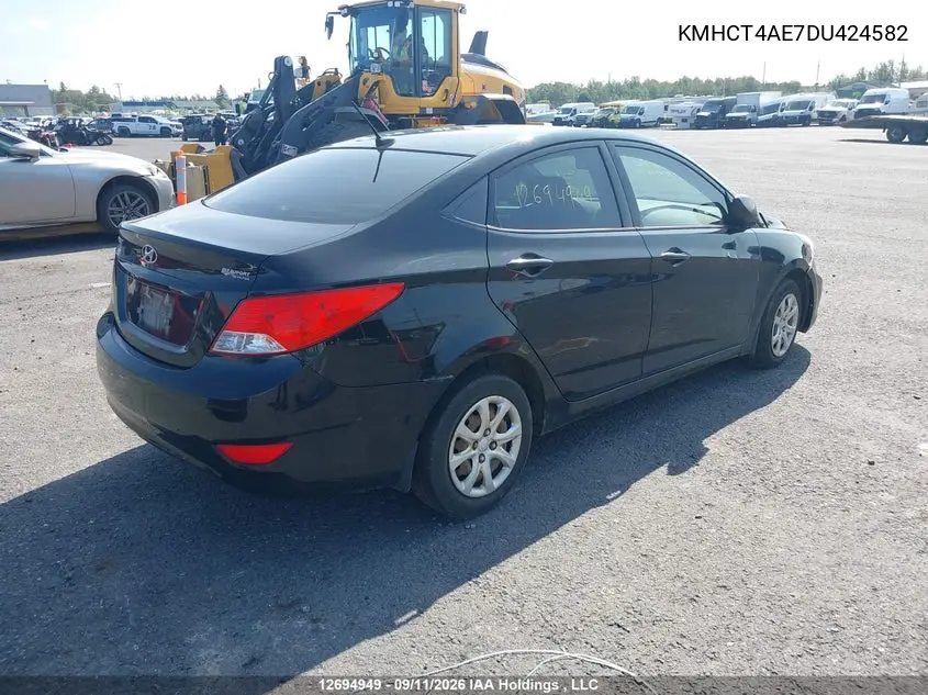 2013 HYUNDAI ACCENT VIN KMHCT4AE7DU424582 — фото 4
