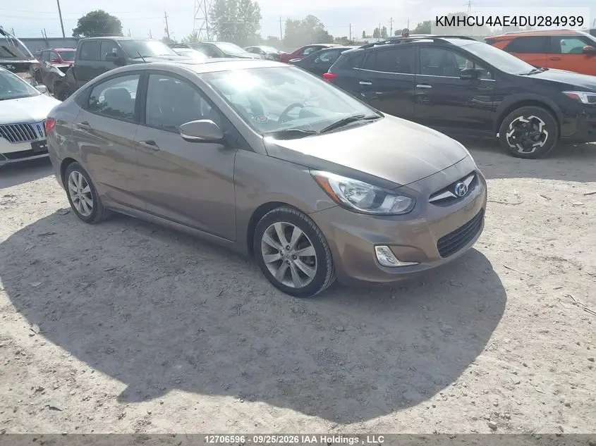 HYUNDAI ACCENT 2013, VIN KMHCU4AE4DU284939