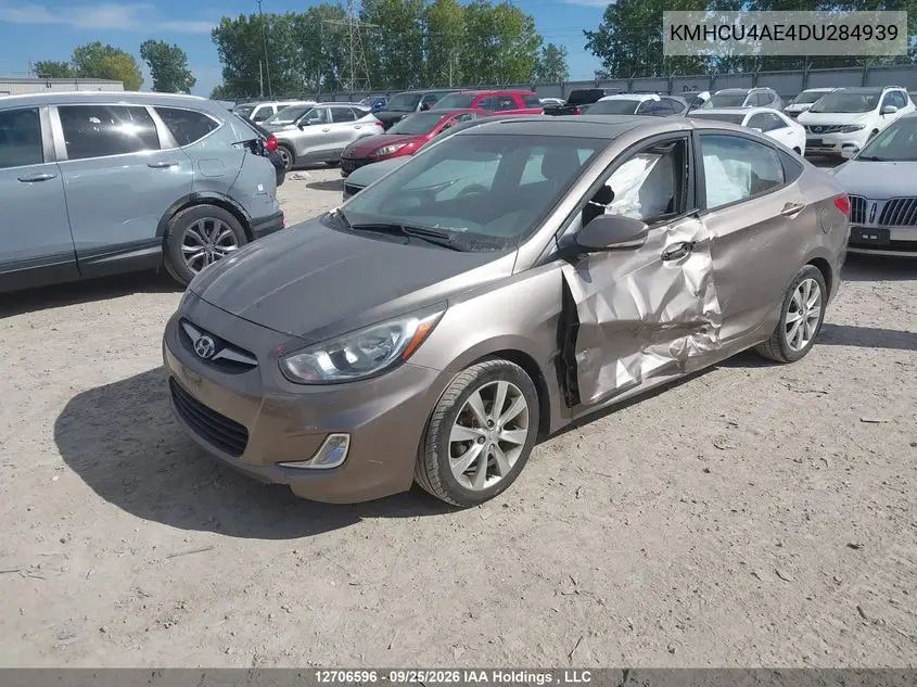 2013 HYUNDAI ACCENT VIN KMHCU4AE4DU284939 — фото 2