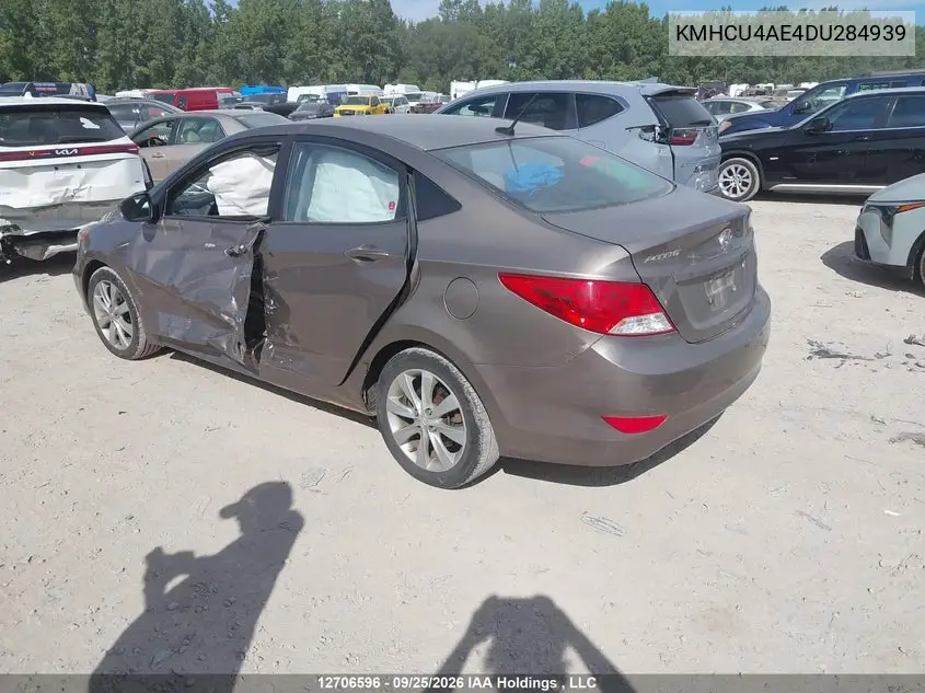2013 HYUNDAI ACCENT VIN KMHCU4AE4DU284939 — фото 3