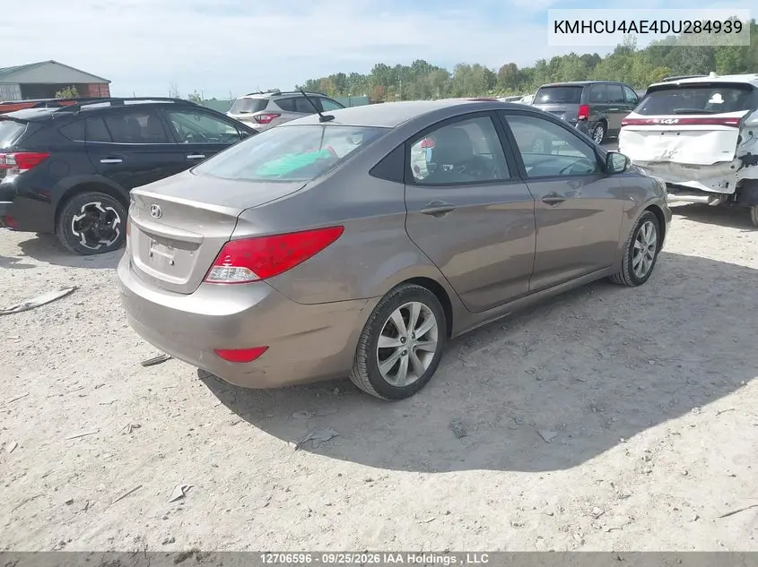2013 HYUNDAI ACCENT VIN KMHCU4AE4DU284939 — фото 4