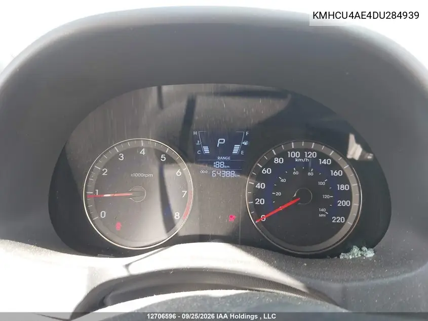 2013 HYUNDAI ACCENT VIN KMHCU4AE4DU284939 — фото 7