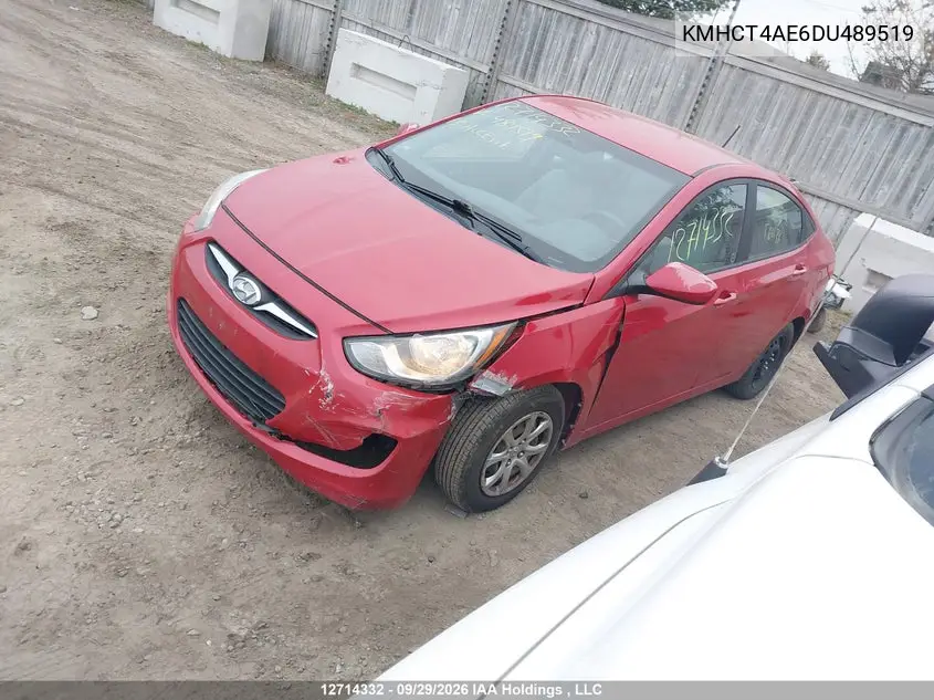 2013 HYUNDAI ACCENT VIN KMHCT4AE6DU489519 — фото 2