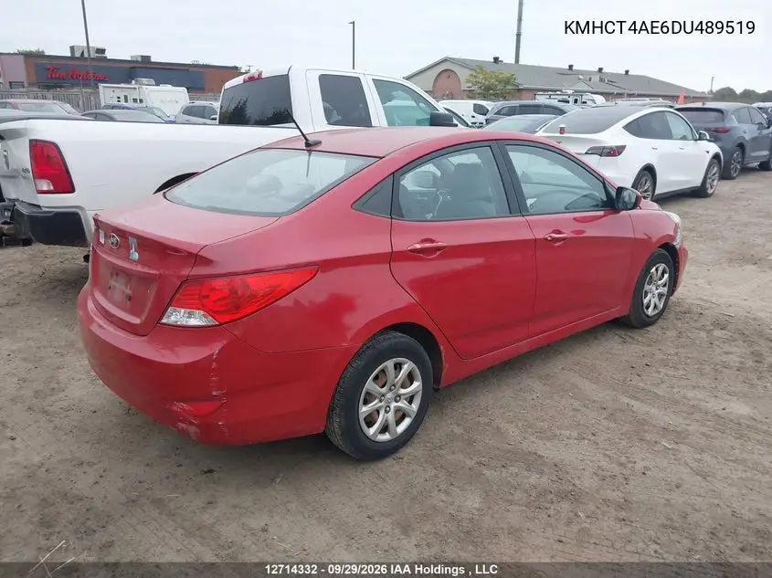 2013 HYUNDAI ACCENT VIN KMHCT4AE6DU489519 — фото 4