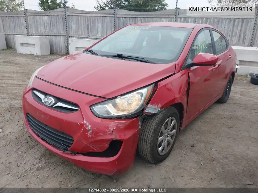 2013 HYUNDAI ACCENT VIN KMHCT4AE6DU489519 — фото 6