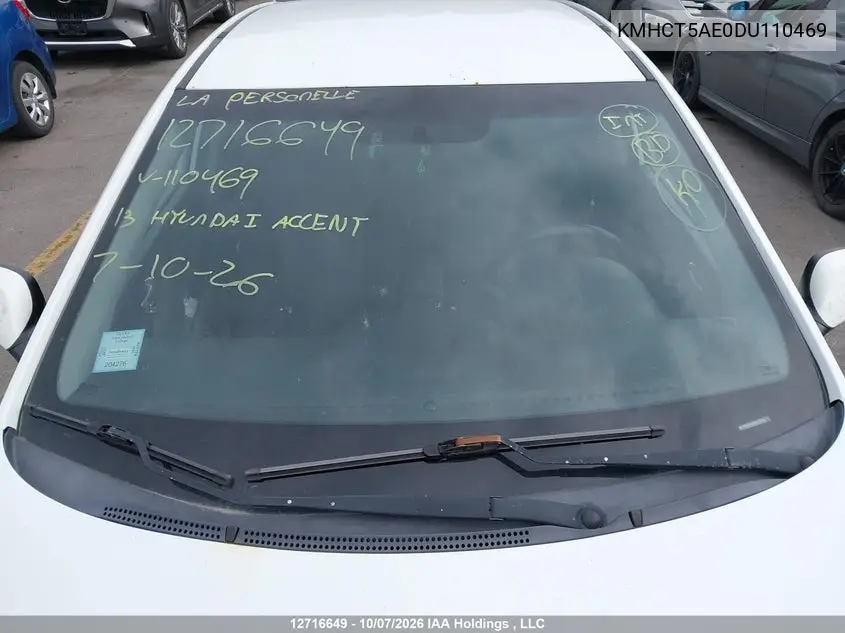 2013 HYUNDAI ACCENT VIN KMHCT5AE0DU110469 — фото 17