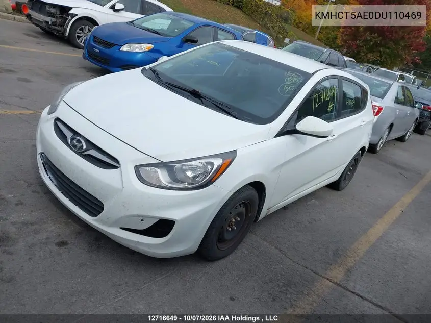 2013 HYUNDAI ACCENT VIN KMHCT5AE0DU110469 — фото 2