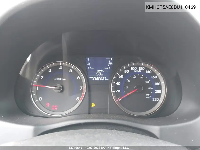 2013 HYUNDAI ACCENT VIN KMHCT5AE0DU110469 — фото 7