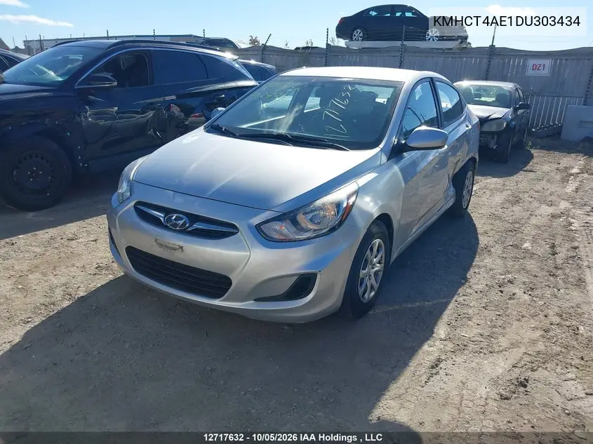 2013 HYUNDAI ACCENT VIN KMHCT4AE1DU303434 — фото 2