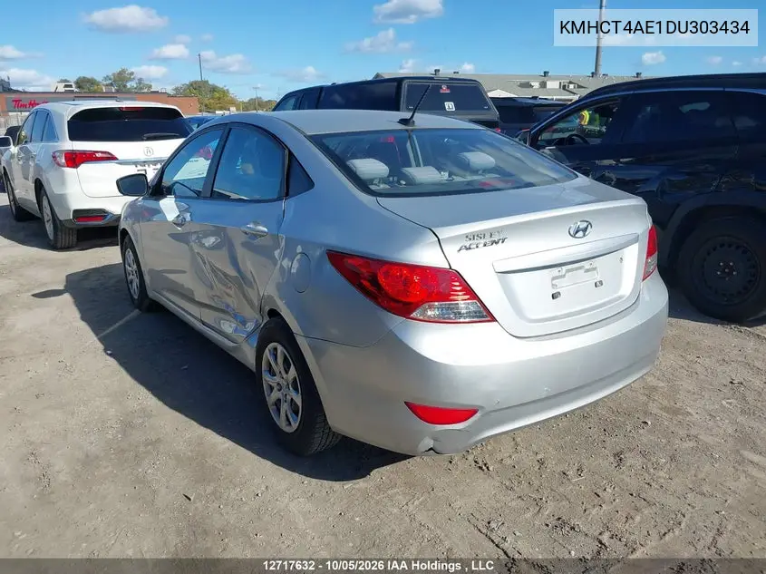 2013 HYUNDAI ACCENT VIN KMHCT4AE1DU303434 — фото 3
