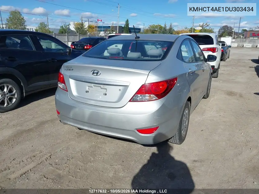 2013 HYUNDAI ACCENT VIN KMHCT4AE1DU303434 — фото 4