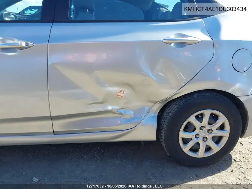 2013 HYUNDAI ACCENT VIN KMHCT4AE1DU303434 — фото 6