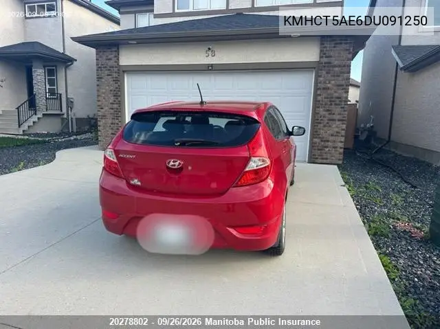 HYUNDAI ACCENT 2013, VIN KMHCT5AE6DU091250