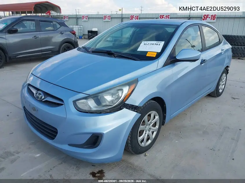 2013 HYUNDAI ACCENT VIN KMHCT4AE2DU529093 — фото 2