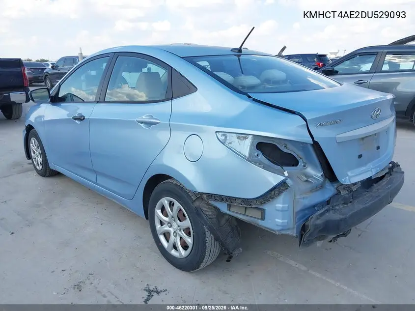 2013 HYUNDAI ACCENT VIN KMHCT4AE2DU529093 — фото 3