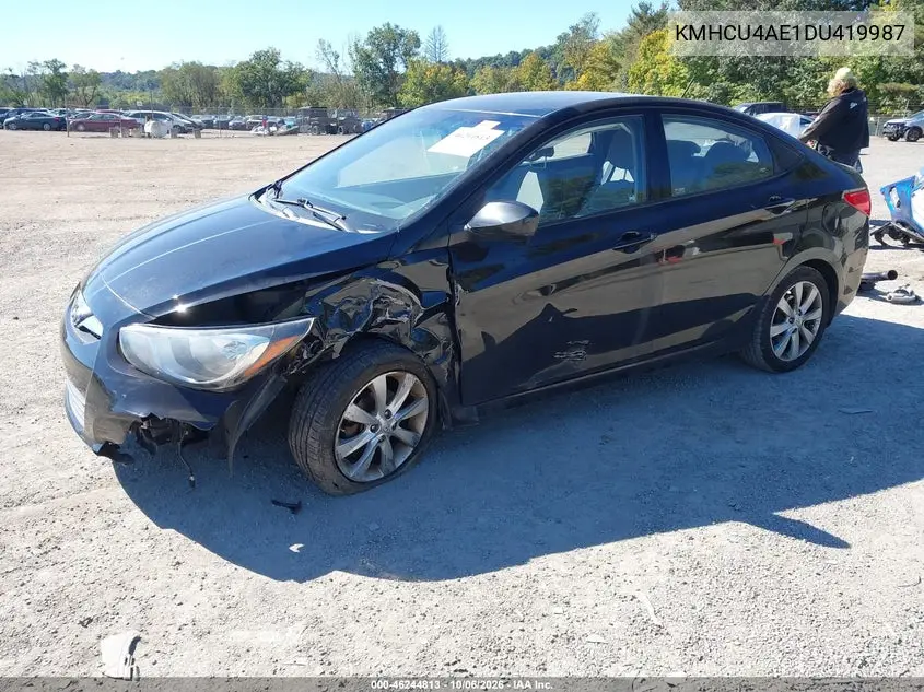 2013 HYUNDAI ACCENT VIN KMHCU4AE1DU419987 — фото 2