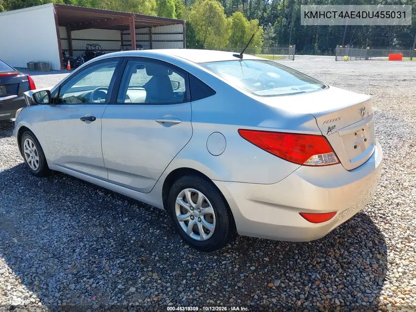 2013 HYUNDAI ACCENT VIN KMHCT4AE4DU455031 — фото 3