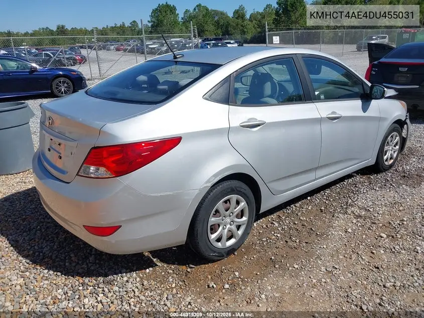 2013 HYUNDAI ACCENT VIN KMHCT4AE4DU455031 — фото 4