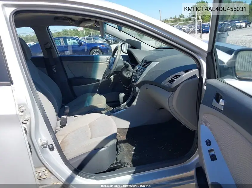 2013 HYUNDAI ACCENT VIN KMHCT4AE4DU455031 — фото 5
