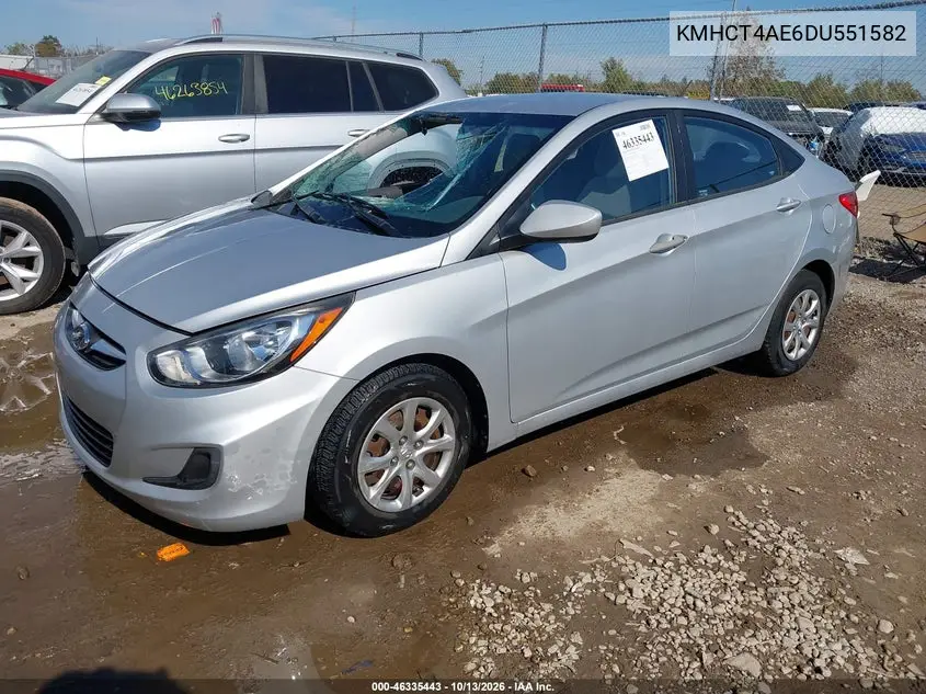 2013 HYUNDAI ACCENT VIN KMHCT4AE6DU551582 — фото 2
