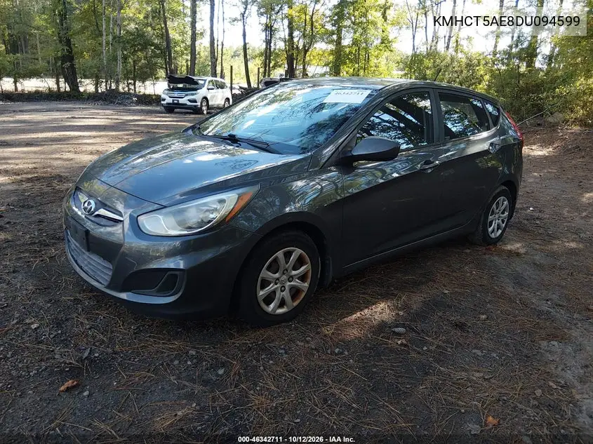 2013 HYUNDAI ACCENT VIN KMHCT5AE8DU094599 — фото 2
