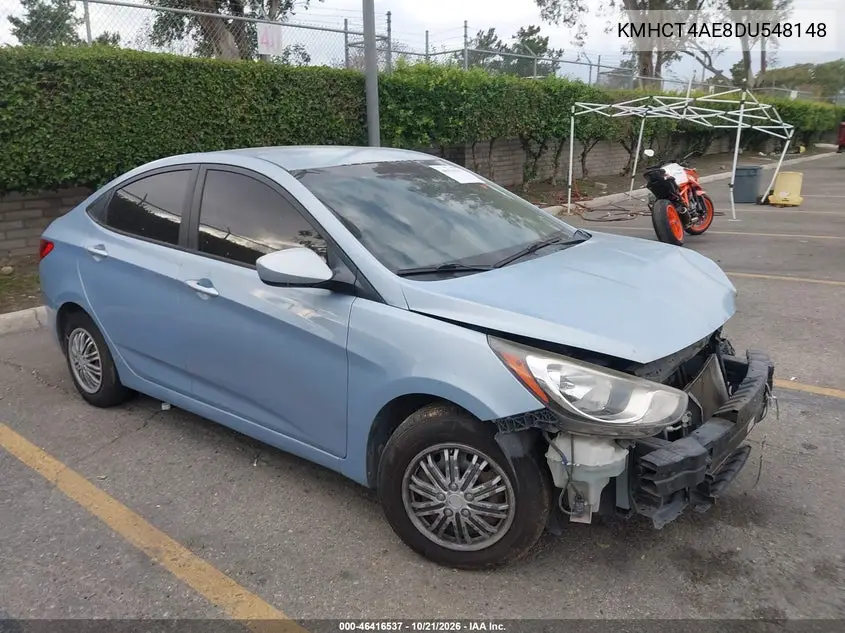 HYUNDAI ACCENT 2013, VIN KMHCT4AE8DU548148