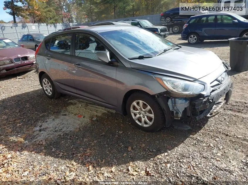 HYUNDAI ACCENT 2013, VIN KMHCT5AE6DU137403
