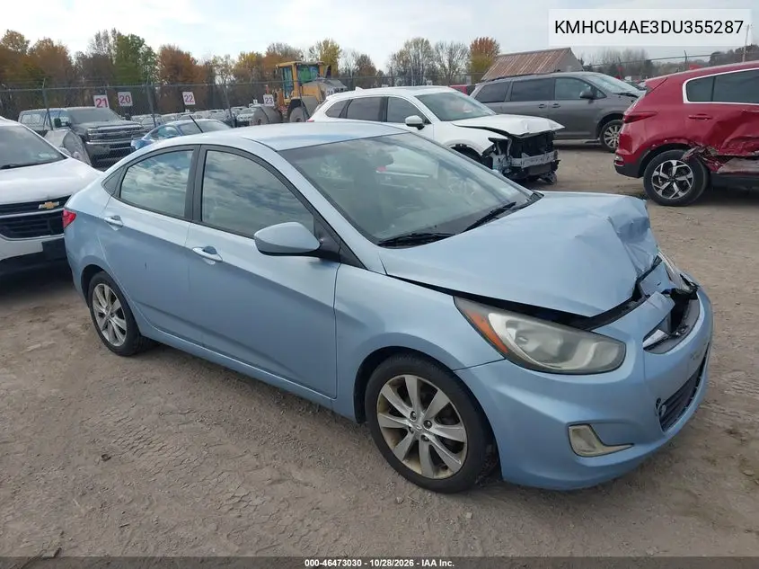 HYUNDAI ACCENT 2013, VIN KMHCU4AE3DU355287