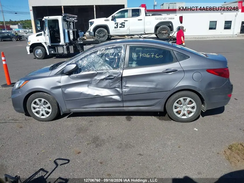 2014 HYUNDAI ACCENT VIN KMHCT4AE8EU725248 — фото 14