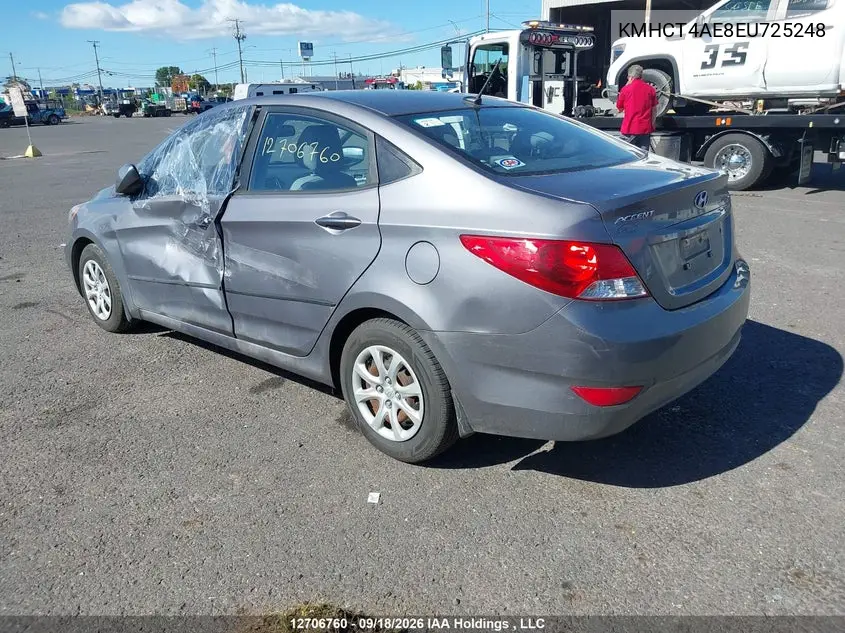 2014 HYUNDAI ACCENT VIN KMHCT4AE8EU725248 — фото 3