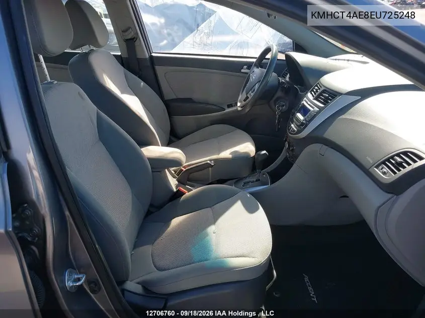 2014 HYUNDAI ACCENT VIN KMHCT4AE8EU725248 — фото 5