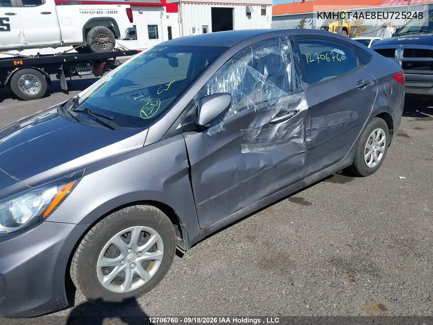 2014 HYUNDAI ACCENT VIN KMHCT4AE8EU725248 — фото 6