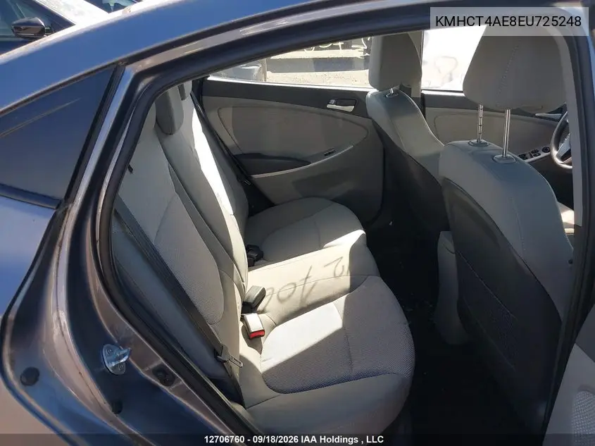 2014 HYUNDAI ACCENT VIN KMHCT4AE8EU725248 — фото 8