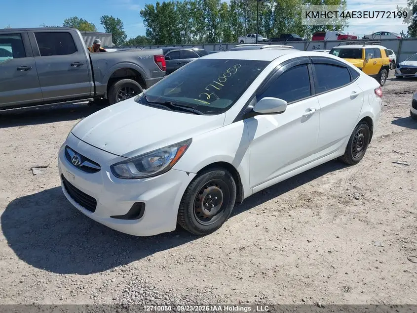 2014 HYUNDAI ACCENT VIN KMHCT4AE3EU772199 — фото 2