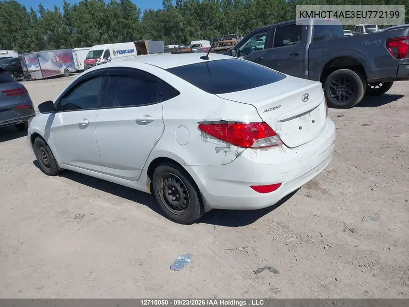 2014 HYUNDAI ACCENT VIN KMHCT4AE3EU772199 — фото 3