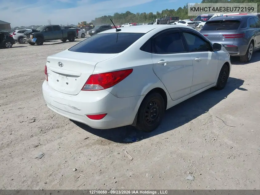 2014 HYUNDAI ACCENT VIN KMHCT4AE3EU772199 — фото 4
