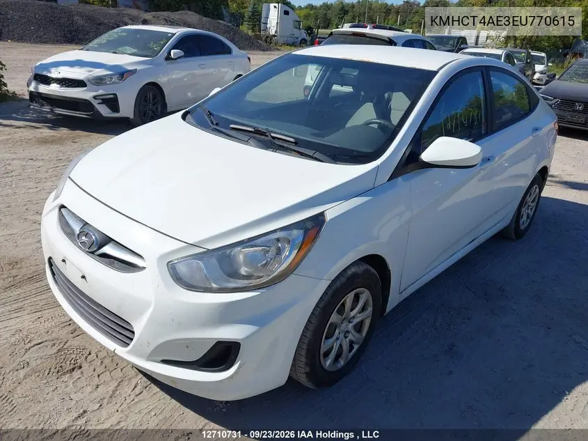 2014 HYUNDAI ACCENT VIN KMHCT4AE3EU770615 — фото 2