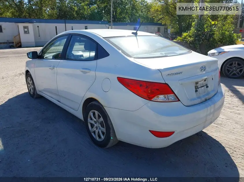 2014 HYUNDAI ACCENT VIN KMHCT4AE3EU770615 — фото 3
