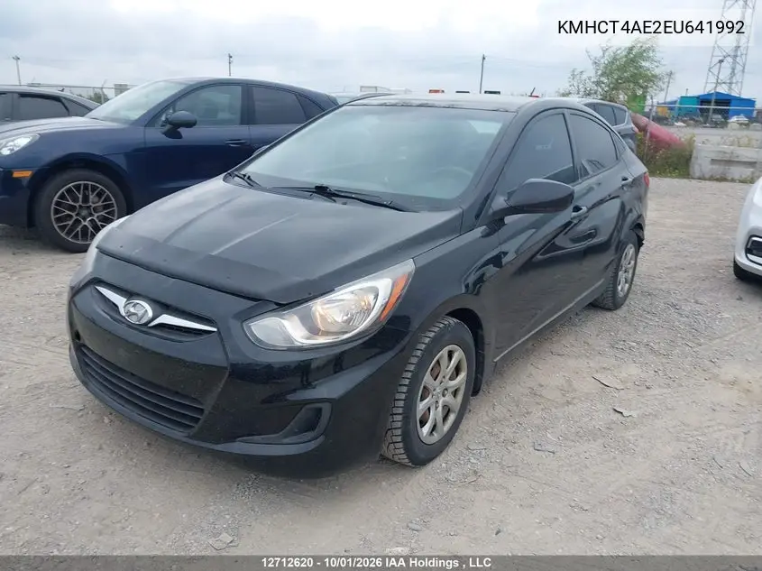 2014 HYUNDAI ACCENT VIN KMHCT4AE2EU641992 — фото 2
