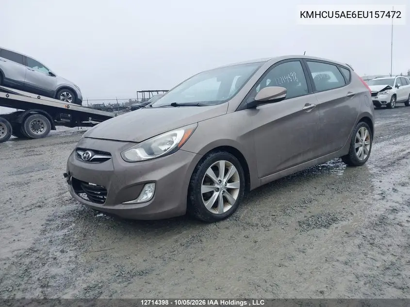 2014 HYUNDAI ACCENT VIN KMHCU5AE6EU157472 — фото 2