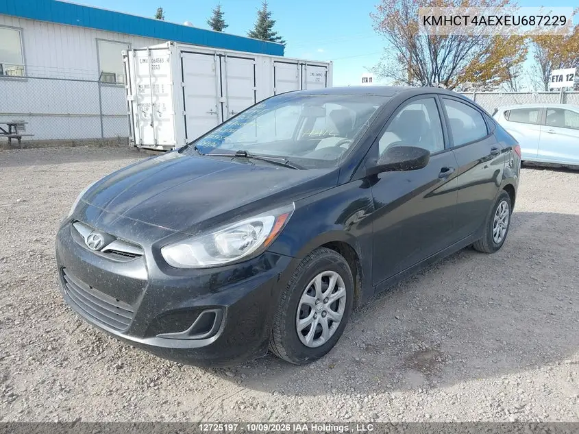 2014 HYUNDAI ACCENT VIN KMHCT4AEXEU687229 — фото 2