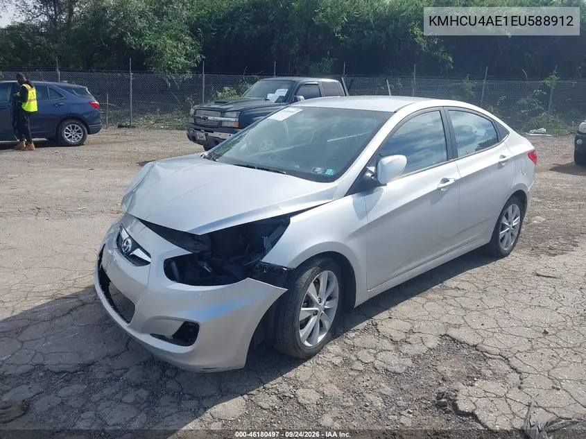 2014 HYUNDAI ACCENT VIN KMHCU4AE1EU588912 — фото 2