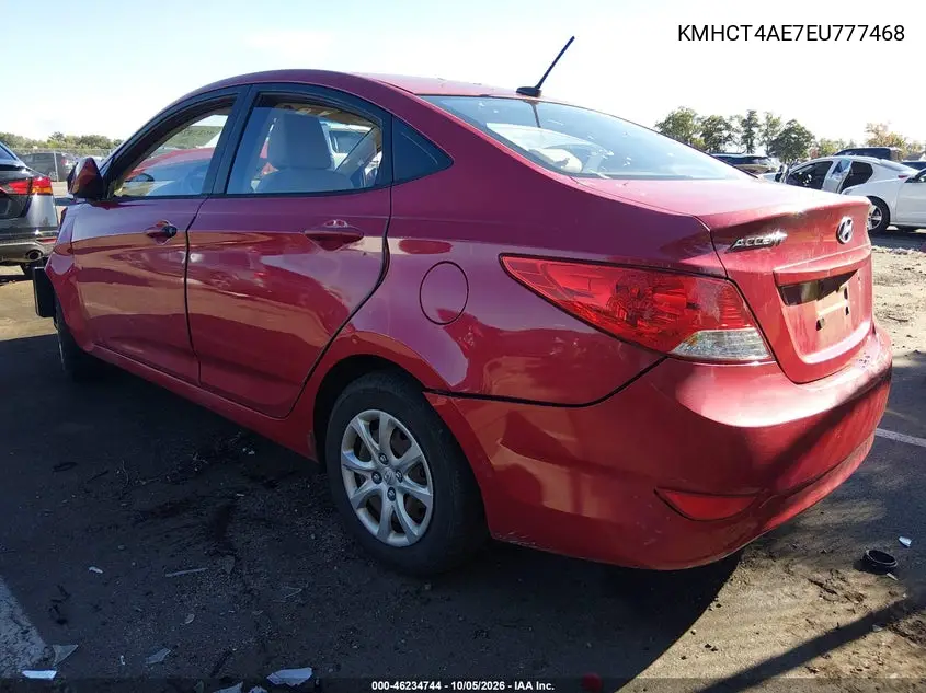 2014 HYUNDAI ACCENT VIN KMHCT4AE7EU777468 — фото 3