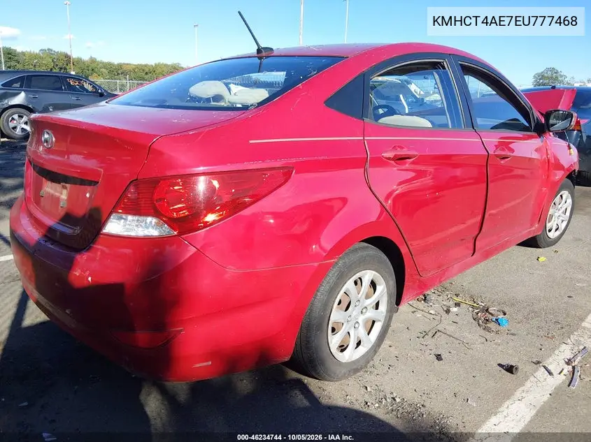 2014 HYUNDAI ACCENT VIN KMHCT4AE7EU777468 — фото 4