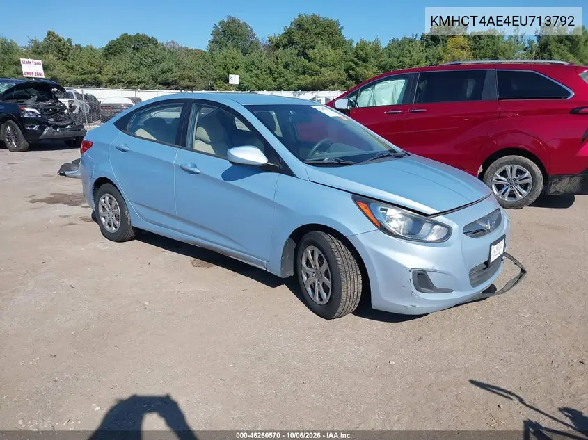 HYUNDAI ACCENT 2014, VIN KMHCT4AE4EU713792