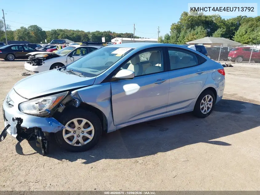 2014 HYUNDAI ACCENT VIN KMHCT4AE4EU713792 — фото 2