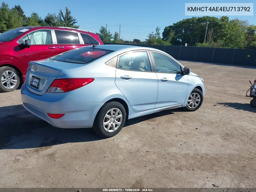 2014 HYUNDAI ACCENT VIN KMHCT4AE4EU713792 — фото 4