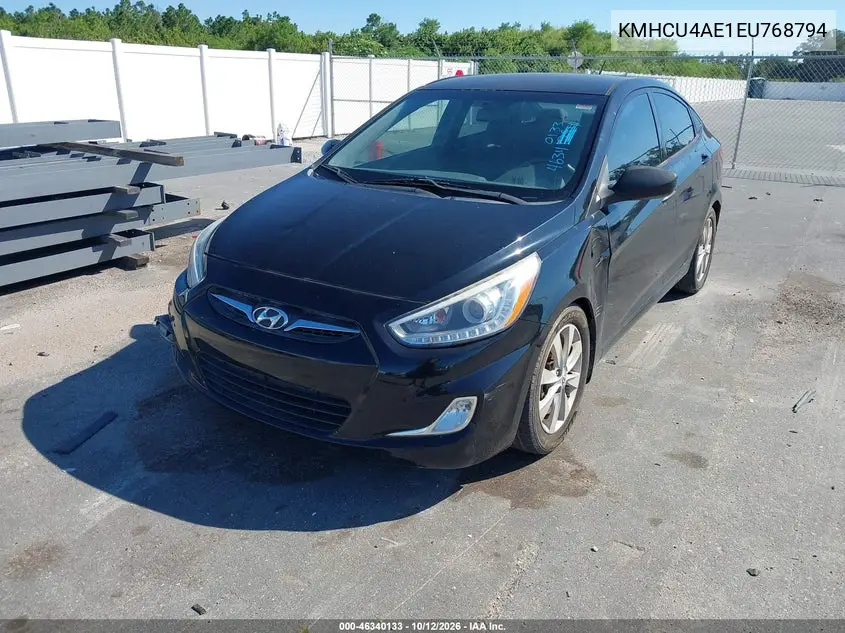 2014 HYUNDAI ACCENT VIN KMHCU4AE1EU768794 — фото 2