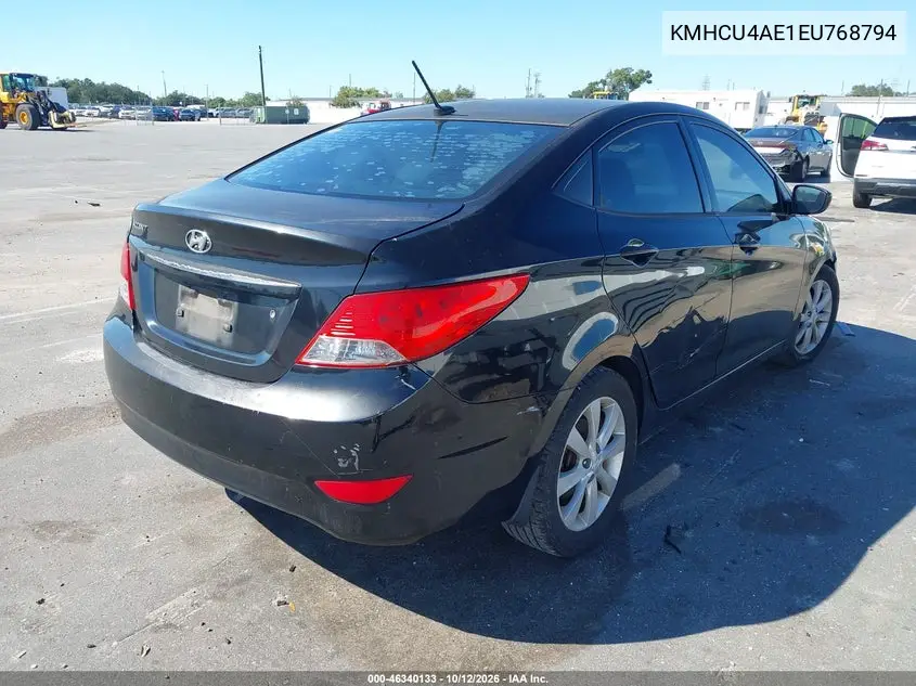 2014 HYUNDAI ACCENT VIN KMHCU4AE1EU768794 — фото 4