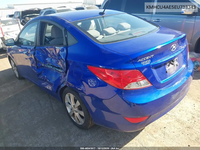 2014 HYUNDAI ACCENT VIN KMHCU4AE5EU738343 — фото 3